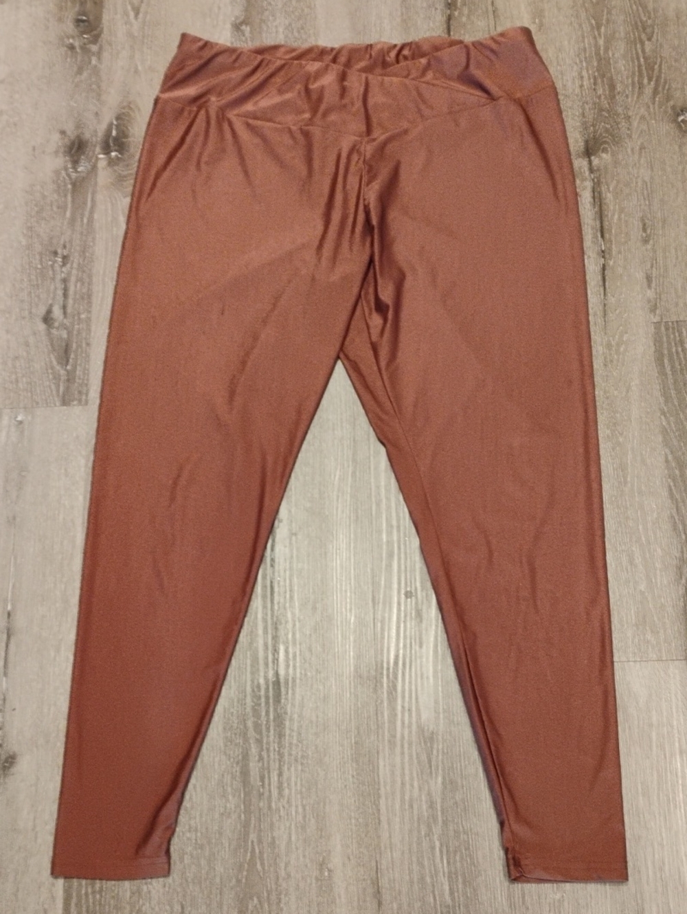 Women's 2XL Unique Bronze Brown Color Stretch Leggings Pants Thick Waistband